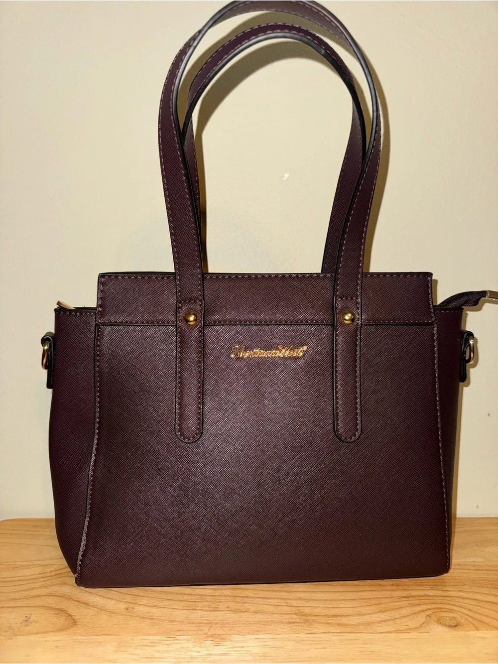 Montana West Coffee Satchel tote Saffiano crossbody bag